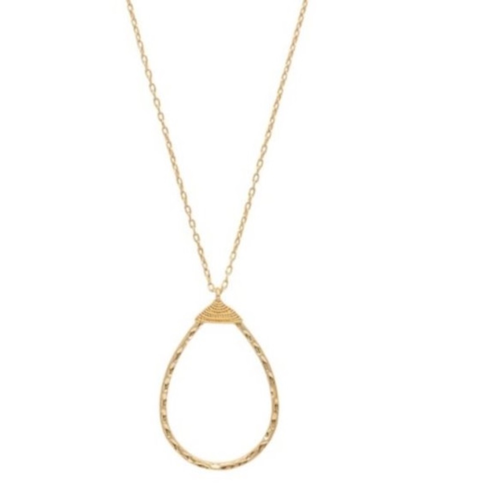 Canvas Goldtone Pendant Necklace